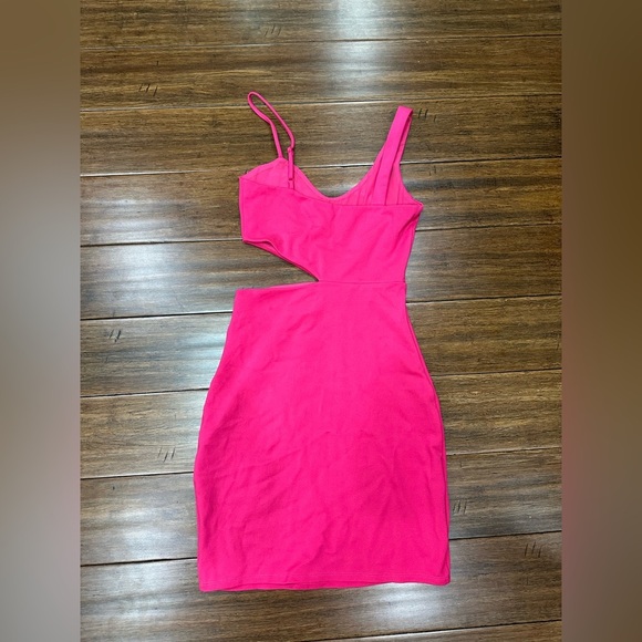 h:ours Lambert Mini Bodycon Dress in Hot Pink size XS - Picture 6 of 9